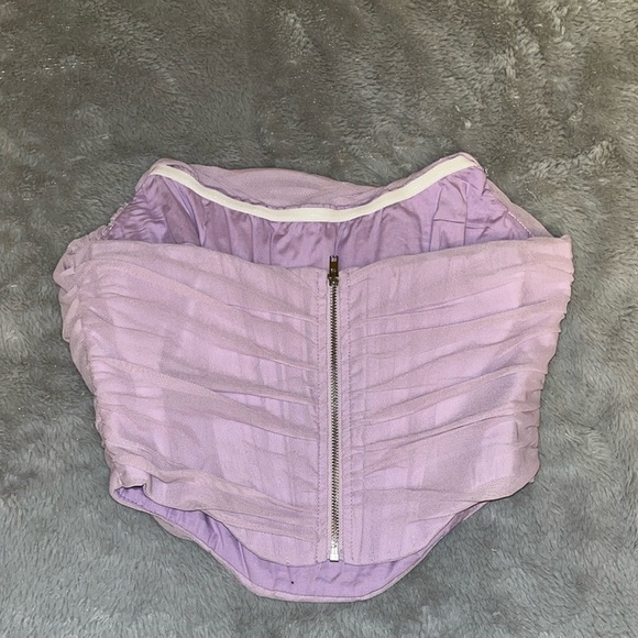 Purple Corset Sleeveless Bustier Bodysuit - Picture 3 of 3